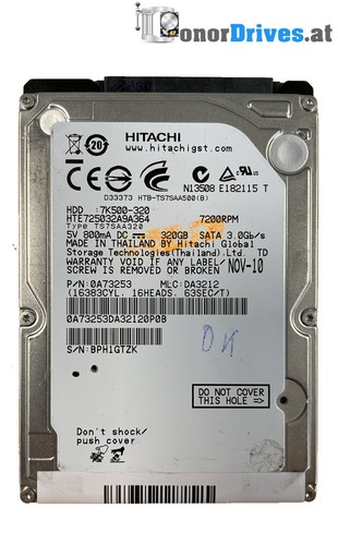 Hitachi HTE725032A9A364 - 320 GB - SATA - PCB 220 0A90161 01*