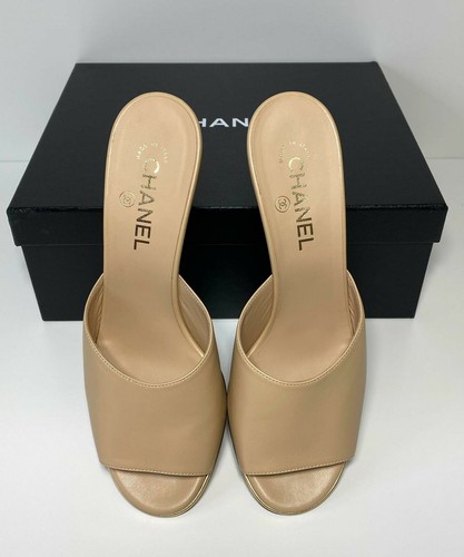Chanel Mujer Tacón Transparente Mules G36151 Nude Talla 40 - Imagen 7 de 11