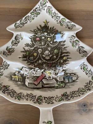 Johnson Bros Merry Christmas - 3 Part Relish Serving Dish - Tree 