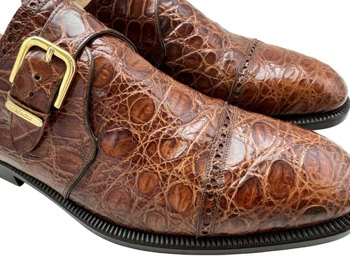 $1450 Bruno Magli Mens Genuine CROCODILE ALLIGATOR Shoes 8 US + Ferragamo Bags