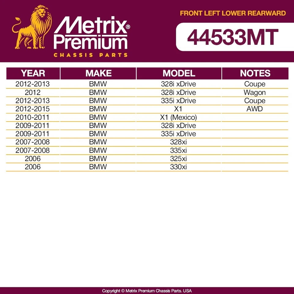 Brazo de control inferior delantero izquierdo y buje para BMW 328i 335i 328xi 335xi 2009-2013 Foto 2 de 4