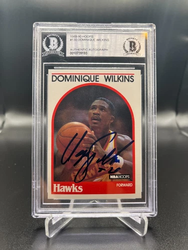New ListingDOMINIQUE WILKINS Signed 1989 NBA HOOPS Atlanta HAWKS Basketball CARD #130 BAS