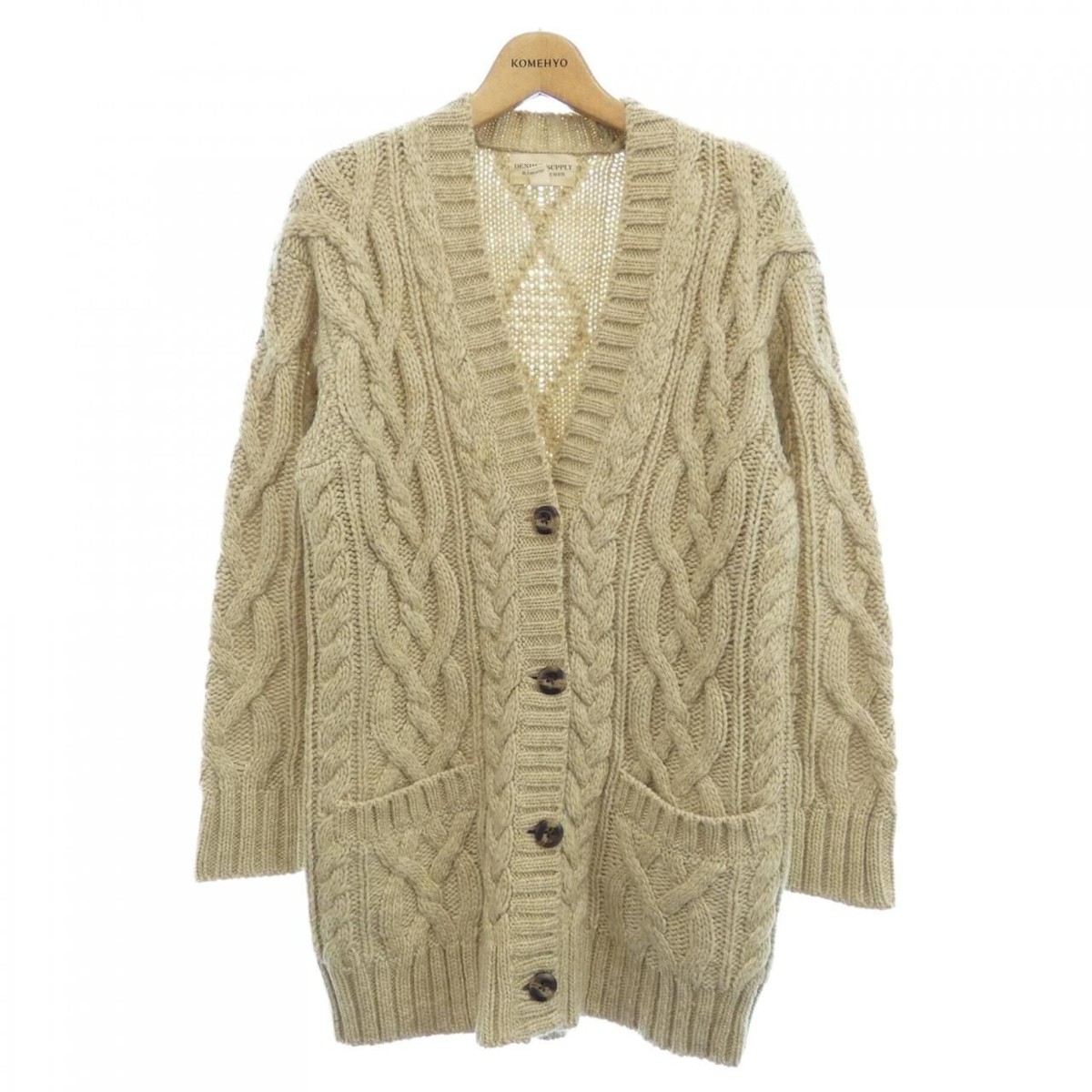 DENIM&SUPPLY Ralph Lauren Cable Knit Cardigan size S color beige