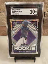 Marcelo Mayer 2021 LEAF FLASH PURPLE ROOKIE CARD 67/75 SGC 10 GEM MINT Red Sox