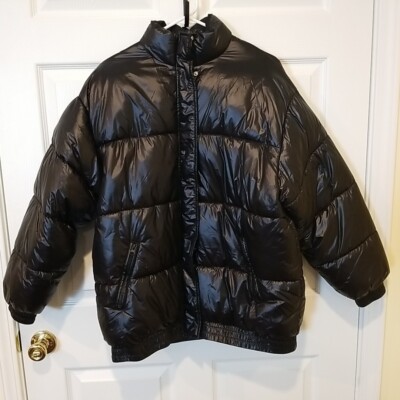 Divided H&M Puffer Jacket ~ Women's Small Black 100% Polyester Zipper ~ EUC