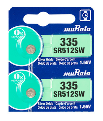 Murata 335 (SR512SW) Silver Oxide Watch Battery (2 Count) - Replaces Sony 335