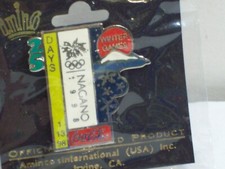1998 Nagano Olympic Pin Winter Games Coca-Cola Japan Mount Fuji Logo Sealed Vtg