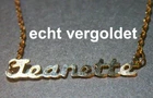 Elegant Necklace Jeanette Chain Real Gold-Plated Names Name Necklace New
