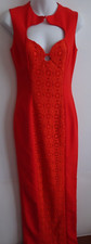 Black Halo Women's Padma Lace Panel Maxi Ball Gown Dress Orange SMALL NWOT 650