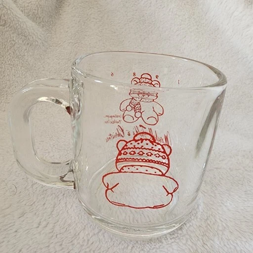 3 Vintage Marshall Field’s Santabear Glass Christmas Mug- 1986, 1988, 1990 - Image 3 of 4