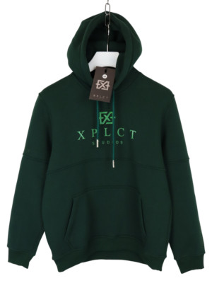 XPLCT STUDIOS Hoodie Mens MEDIUM Pullover Drawstring Hooded Logo Green