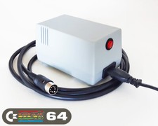 Alimentatore Commodore 64 - Alimentatore C64, (spina EU 230VAC), GRIGIO, LED, Interruttore Alimentazione