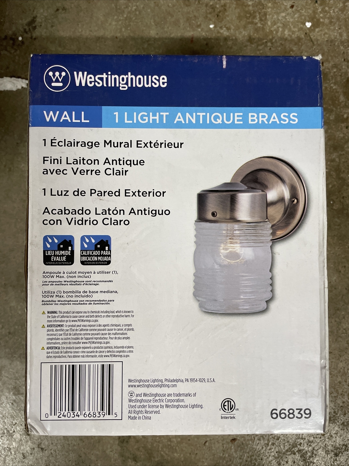 Westinghouse Lighting Corp 66839 AB Jelly Jar Fixture | eBay