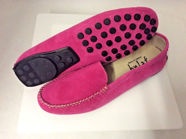 fuchsia pink loafers