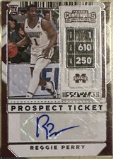 Reggie Perry Mississippi State Basketball Panini autograph Rookie card Nets Auto