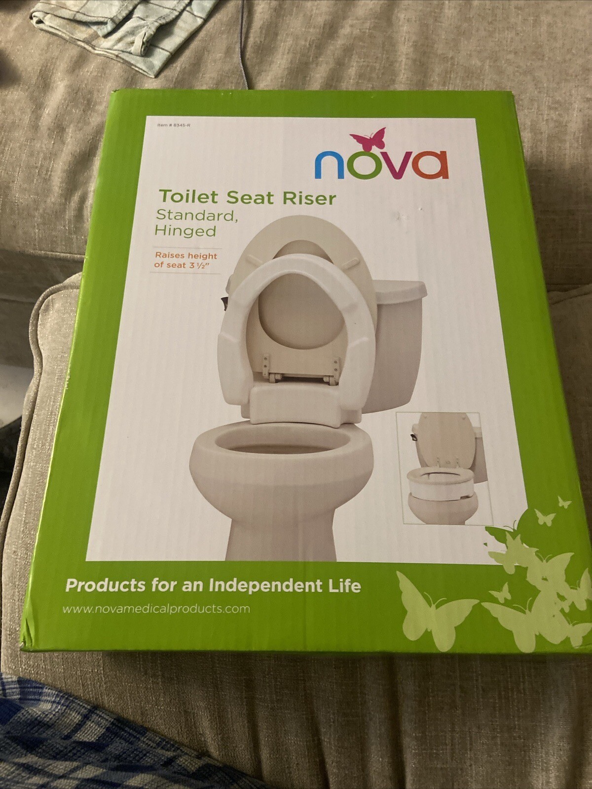 Toilet Seat Riser, HINGED, HARDWARE INC, White, by NOVA Item 8345R, NEW IN BOX! eBay