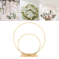 Tabletop Gold Wedding Balloon Arch Flower Ballon Stand Metal Dual Hoop Decor