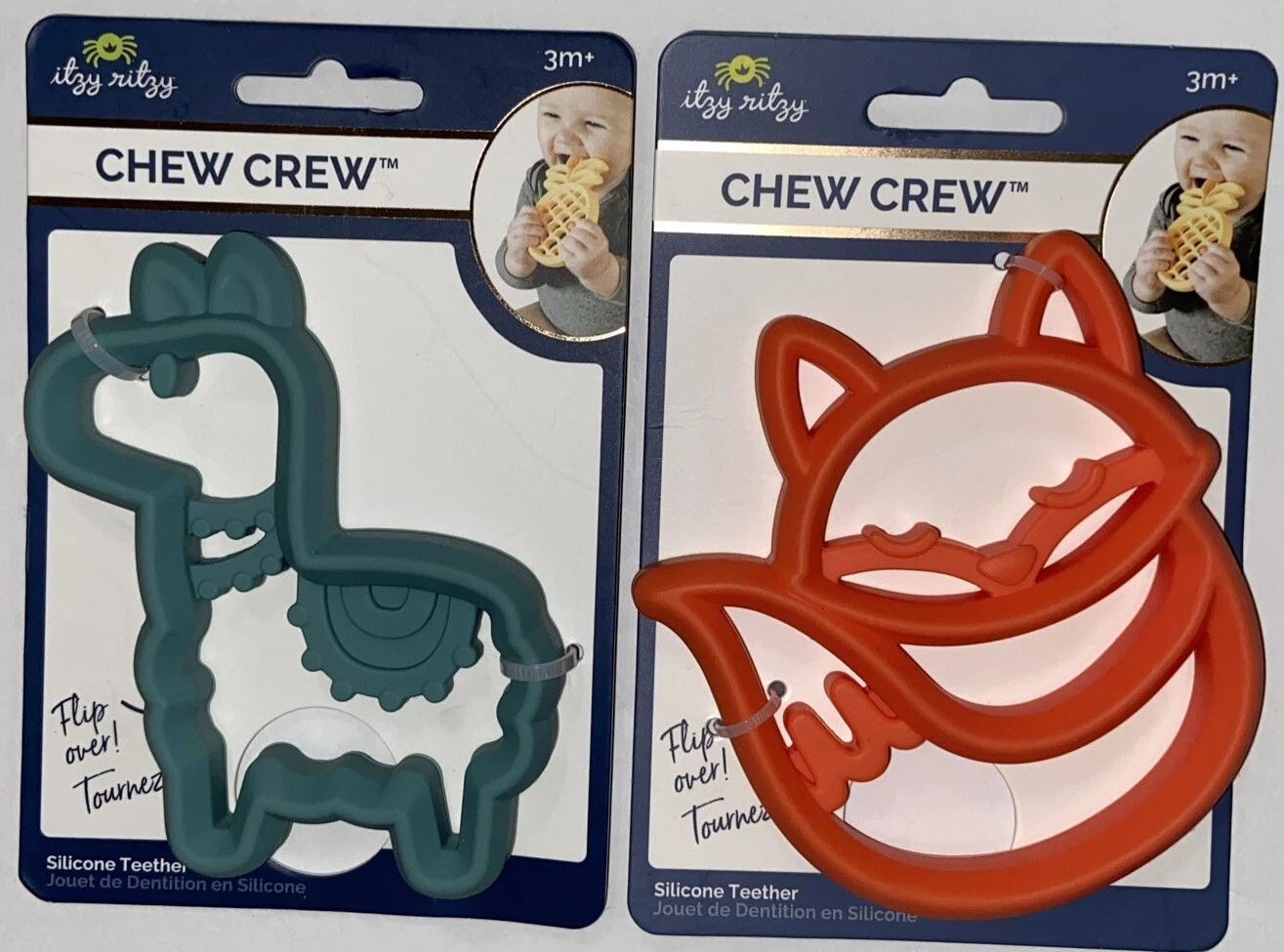 Itzy Ritzy Silicone Teether Set(2), 3m+,Lamma & Fox