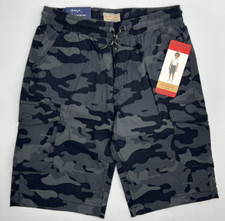Boys Size M 10/12 Original Weatherproof Durable Cargo Shorts Pockets Black Camo