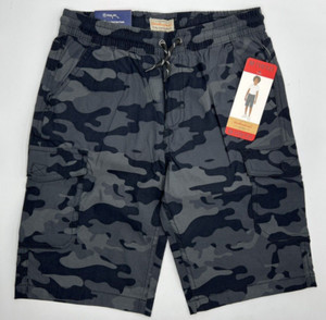 Boys Size M(10/12) Original Weatherproof Durable Cargo Shorts Pockets Black Camo