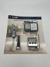 Taylor 3 Piece Digital Meat Thermometer Timer Set BBQ Grill