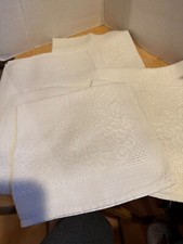 Embroidery Linen Flax Cotton Cloth Dinner Napkin 15" Square Natural Set of 6