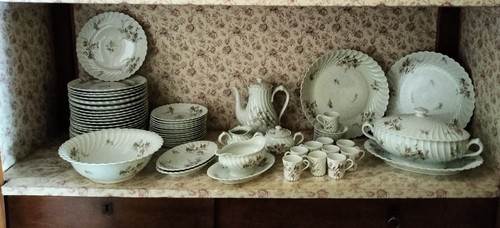 Service thé/chocolat porcelaine Limoges Haviland - Sylvie roses - Tors