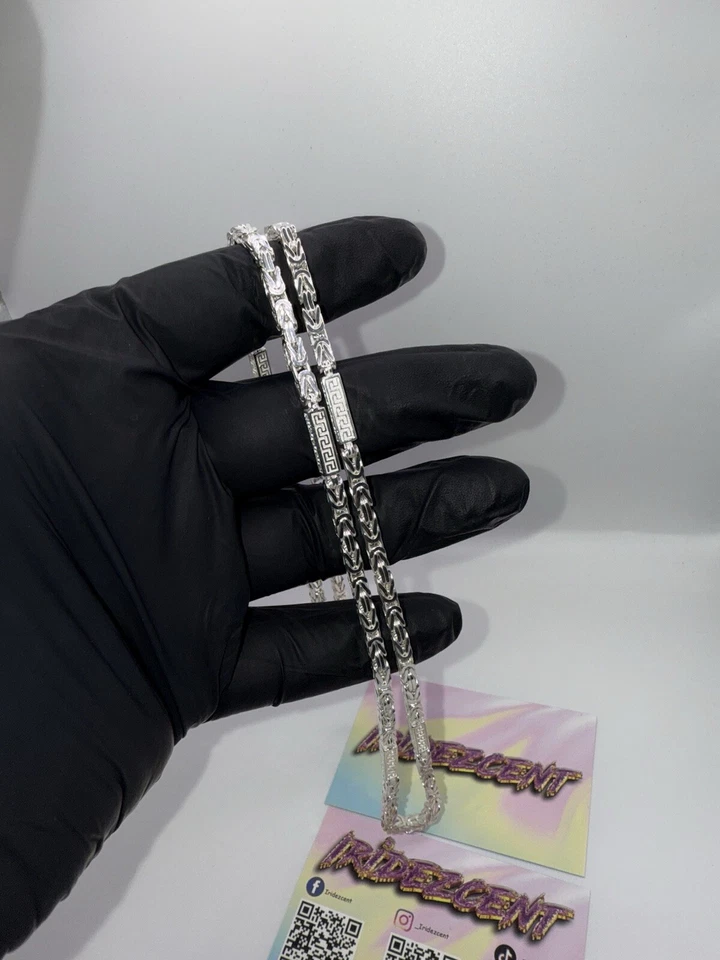 Cadena bizantina Versace x de plata de ley Foto 4 de 4