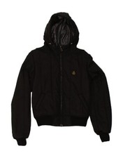 Refrigiwear Womens Hooded Bomber Jacket Uk 12 Medium Black Pi04
