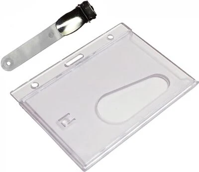 TRADE ID ACCESSORIES Enclosed Premium ID Card Badge Holder supplied with crocodile clip. Free P&P