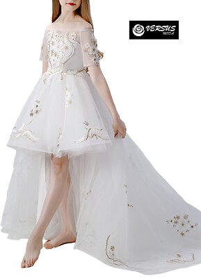 Mädchen Kleid Zeremonie Kommunion Asymmetrisch Girl Party Princess Dress COM042
