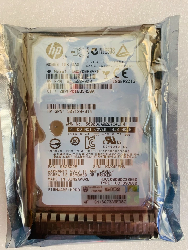 HP EG0600FBVFP 641552-003 653957-001 600GB 10K 2.5" SFF SAS HARD DRIVE Gen9 G8 9 - Image 2 of 4