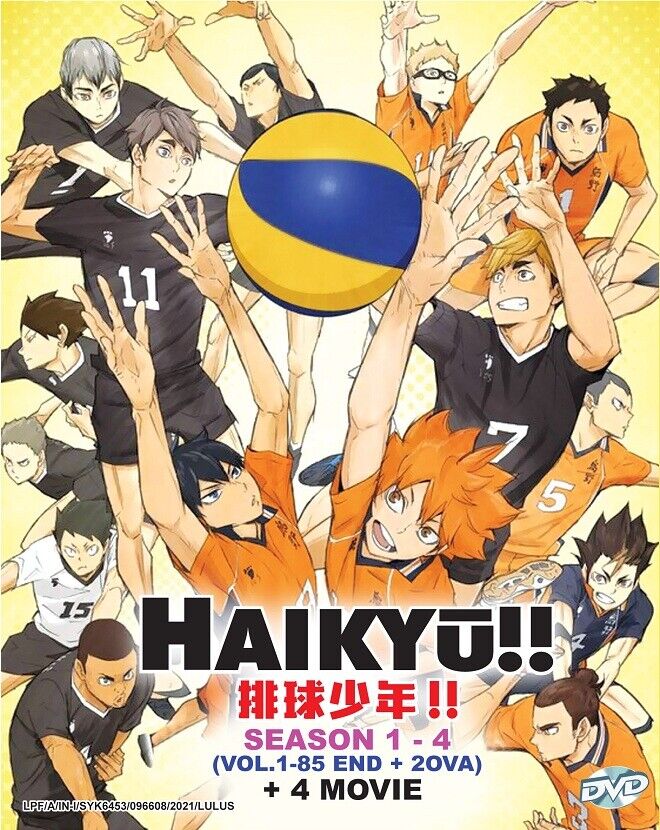 DVD】Haikyu!! Season 1 - 4 (Vol.1-85 End + 2 Ova) + 4 Movie [Eng