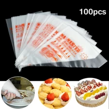 100x Disposable Cream Pastry Cake Icing Piping Decorate Bags Tool Nozzle