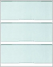2500 Blank Check Stock Paper - 3 on a Page Business - Green Diamond 