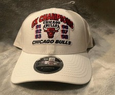 Chicago Bulls 6X Champions New Era White 9Forty Adjustable Snapback Hat Cap NBA