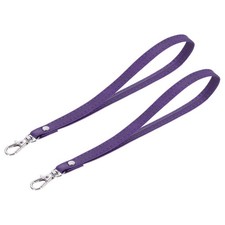 2Pcs Wristlet Strap PU Leather Wrist Lanyard Keychain Hand Strap Purple