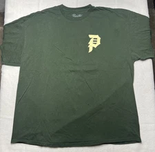 Primitive Skateboarding DIRTY P Green Graphic Print Men's T-Shirt Sz 2XL Flaw