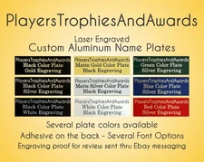 .5 x 1.75" Metal Engraved name plate custom Laser Engraving Aluminum Trophy PTA