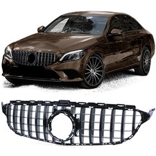 Sport Kühlergrill Schwarz Glanz für Mercedes C Klasse W205 S205 18-21 Sport Kühlergrill Schwarz Glanz für Mercedes C Klasse W205 S205 18-21