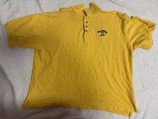 Vintage Yellow Taz Polo Shirt Mens 2XL Warner Bros Looney Tunes Tasmanian Devil
