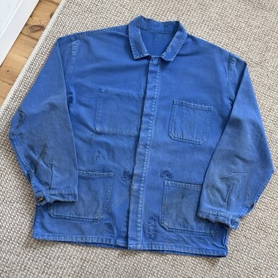 60s Le Laboureur Style Vintage French Very Worn Work Chore Stained