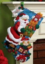 Bucilla GIFTS FROM SANTA Felt Christmas Stocking 2011 Kit 86304 FACTORY SEALED
