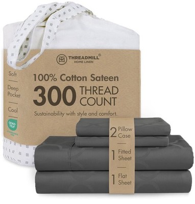 Threadmill Cotton Queen Sheet Set | 100% Cotton Sheets for Queen Size Bed |