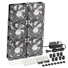 120mm x 6 Small Box Computer Fan with AC Plug Dual Ball with 6x120mm fan