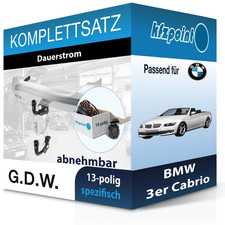 Für BMW 3er Cabrio 08.06- G.D.W. Anhängerkupplung abnehmbar + 13polig E-Satz AHK