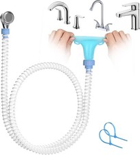 Slip-On Dog Shower Attachment for Bathtub Faucet, Ear-Tab Zip-Tie Connector,