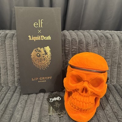 Elf Cosmetics X Liquid Death Lip Crypt Vault 6pc e.l.f. Limited Edition In Hands