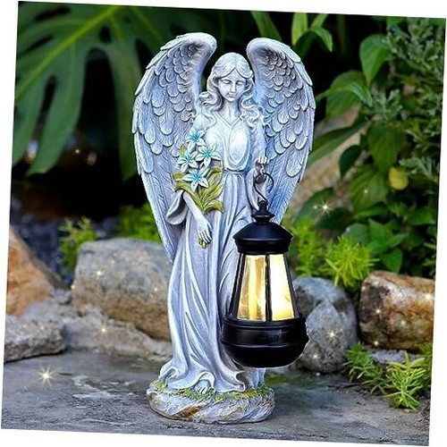 Solar Angel Outdoor Garden Decor Statues – 13.2 inches Solar Outdoor