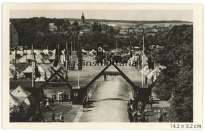 Orig. Foto Panorama Zeltlager RAD-Gruppe 181 bei Kirche in Niedersachsen